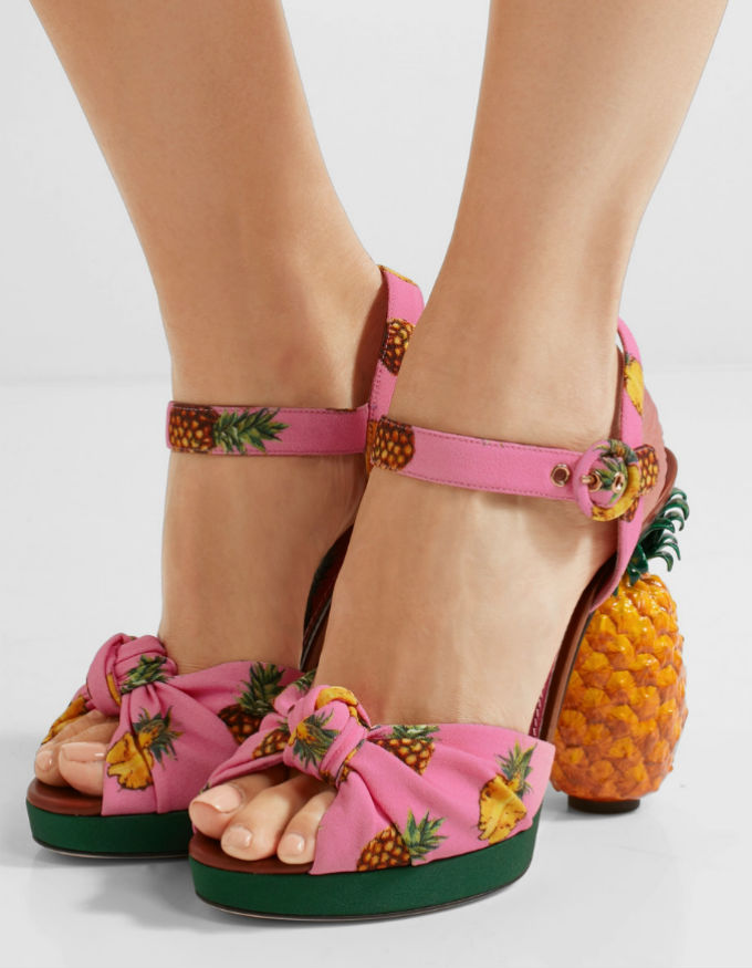 DOLCE & GABBANA Knotted sandale sa tropskim printom