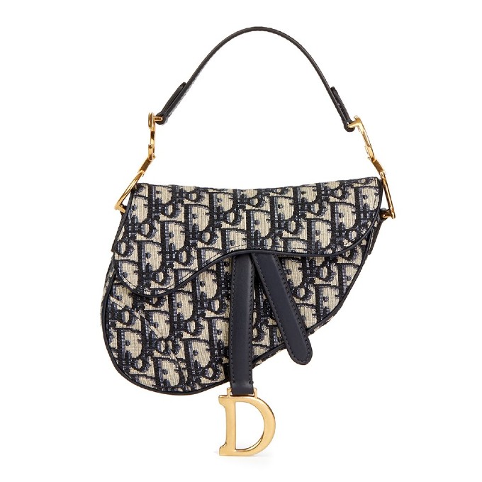 1 Christian-Dior-Blue-Oblique-Monogram-Canvas-Mini-Saddle-Bag